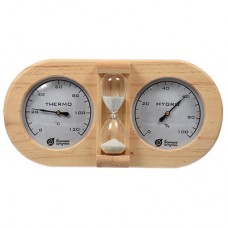 Термометр с гигрометром для бани и сауны Банная станция с песочными часами 18028 в СПб, Санкт-Петербурге купить