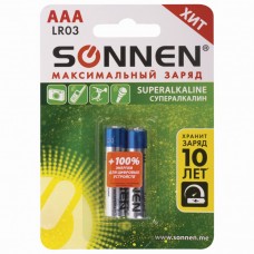 Батарейки алкалиновые Sonnen Super Alkaline LR03 (AAA) 2 шт 451095 (12) в СПб, Санкт-Петербурге