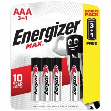Батарейки алкалиновые Energizer Max Промо 3+1, LR03 (AAA) 4 шт E300248501S