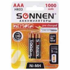 Батарейки аккумуляторные Sonnen HR03 (AAA) Ni-Mh 1000 mAh 2 шт 454237 (2)