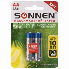 Батарейки алкалиновые Sonnen Super Alkaline LR6 (АА) 2 шт 451093 (12) в СПб, Санкт-Петербурге купить