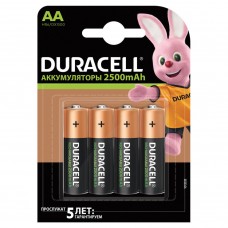 Батарейки аккумуляторные Duracell HR06 (АА) Ni-Mh 2500 mAh 4 шт 81472345 (453567) в СПб, Санкт-Петербурге купить