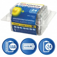 Батарейки алкалиновые Sonnen Alkaline LR03 (ААА) 24 шт 455096 (2) в СПб, Санкт-Петербурге купить