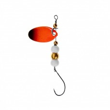 Мини блесна вертушка Premier Fishing Micro-spini 2г, цвет ОЧ оранжевый-черный