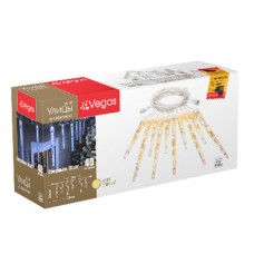 Уличная светодиодная гирлянда (теплый свет) Vegas Сосульки 40 LED, 10 штук, 2х0,3 м, 24V 55036