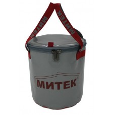 Ведро складное Митек с крышкой диаметр 30см Н-30см. (серый)