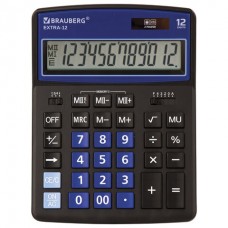Калькулятор настольный Brauberg Extra-12-BKBU 12 разрядов 250472 (1)