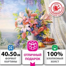 Картина по номерам 40х50 см, ОСТРОВ СОКРОВИЩ Букет с гладиолусами, на подрамн., 663275 (1)
