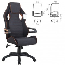 Кресло компьютерное Brabix Techno Pro GM-003 ткань, серое 531813