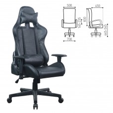 Кресло компьютерное Brabix GT Carbon GM-115 экокожа, черное 531932