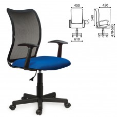 Кресло оператора Brabix Spring MG-307 сетка/ткань черно-синее TW 531404 (1)