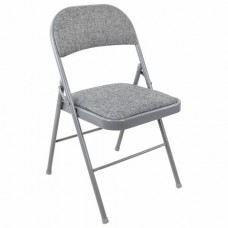 Стул складной BRABIX Golf Plus CF-003 КОМФОРТ, серый каркас, серая ткань, 532890 (1)