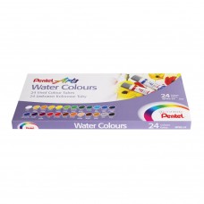 Краски акварельные художественные Pentel Water Colours 24 цвета по 5 мл WFRS-24