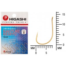 Крючок Higashi Kantuki Keiryu №8 Gold (10 шт)