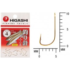 Крючок Higashi Sode ringed №4 Gold (10 шт)