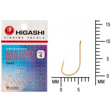 Крючок Higashi Kantuki Keiryu №4 Gold (10 шт)