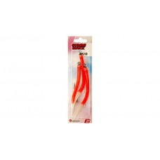 Крючок с кембриком Higashi Gummi Makk №8/0 цвет 01 Red (3 шт)