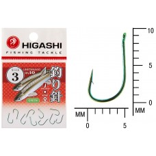 Крючок Higashi Umitanago ringed №3 Green (10 шт)