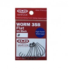 Крючок офсетный Vanfook Worm-35B Flat №6 NS Black (10 шт)