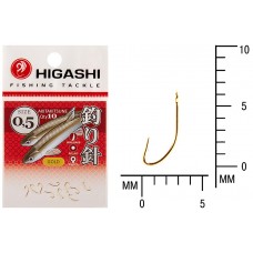 Крючок Higashi Akitakitsune ringed №0,5 Gold (10 шт)