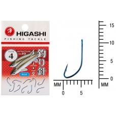 Крючок Higashi Akitakitsune ringed №4 Blue (10 шт)