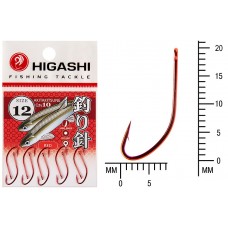 Крючок Higashi Akitakitsune ringed №12 Red (10 шт)