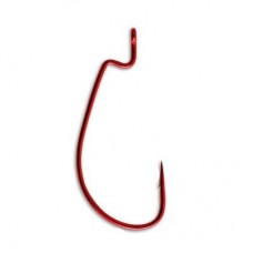 Крючок офсетный Vanfook Worm-55R №6/0 Red (4 шт)