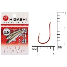 Крючок Higashi Umitanago ringed №0,8 Red (10 шт)