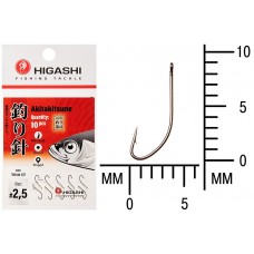 Крючок Higashi Akitakitsune ringed №2,5 White UV (10 шт)