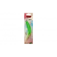 Крючок с кембриком Higashi Gummi Makk №8/0 цвет 04 Green (3 шт)