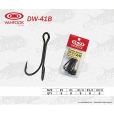 Крючок двойник Vanfook DW-41 B №2/0 Stealth Black (8 шт)