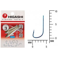 Крючок Higashi Sode ringed №3 Blue (10 шт)