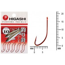 Крючок Higashi Akitakitsune ringed №10 Red (10 шт)