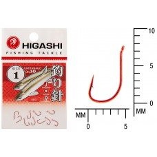 Крючок Higashi Umitanago ringed №1 Red (10 шт)