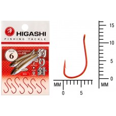 Крючок Higashi Umitanago ringed №6 Red (10 шт)