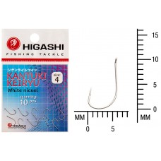 Крючок Higashi Kantuki Keiryu №4 White Nickel (10 шт)