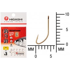 Крючок Higashi Akitakitsune ringed №3 Gold (10 шт)