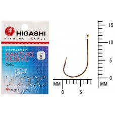Крючок Higashi Kantuki Keiryu №6 Gold (10 шт)