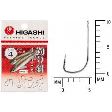 Крючок Higashi Sode ringed №4 White UV (10 шт)