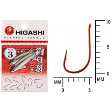 Крючок Higashi Umitanago ringed №3 Red (10 шт)