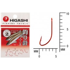 Крючок Higashi Akitakitsune ringed №2 Red (10 шт)