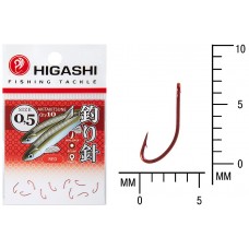 Крючок Higashi Akitakitsune ringed №0,5 Red (10 шт)