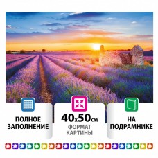 Алмазная мозаика 40х50 см Остров Сокровищ Лавандовое поле на подрамнике 662426 (1)