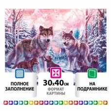 Алмазная мозаика 30х40 см Остров Сокровищ Волки на подрамнике 662423 (1)