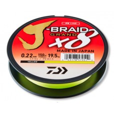 Леска плетеная Daiwa J-Braid Grand X8 135м 0,18мм (12,5кг) желтая