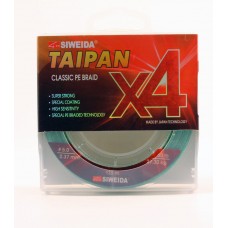 Леска плетеная Siweida Taipan Classic PE Braid X4 135м 0,37мм (27,30кг) светло-зеленая