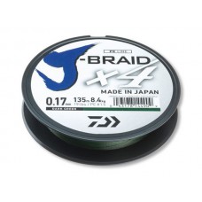 Леска плетеная Daiwa J-Braid X4 270м 0,10мм (3,8кг) зеленая
