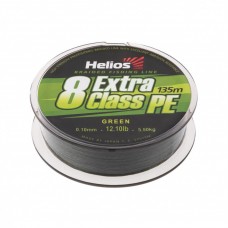Шнур плетеный Helios Extra Class 8 PE Braid 0,10мм 135м Green HS-8PEG-10/135 G