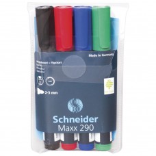 Маркеры для доски и флипчарта Schneider Maxx 290 линия 2-3 мм 4 цвета 129094
