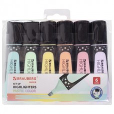 Набор текстовыделителей Brauberg Super Pastel 1-5 мм 6 цветов 151757 (2)